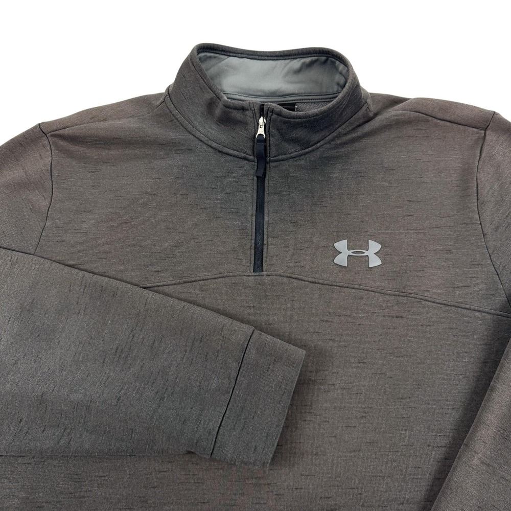 Under Armour ColdGear Pullover Mens 2XL Gray 1/4 Zip Long Sleeve Thermal Fleece